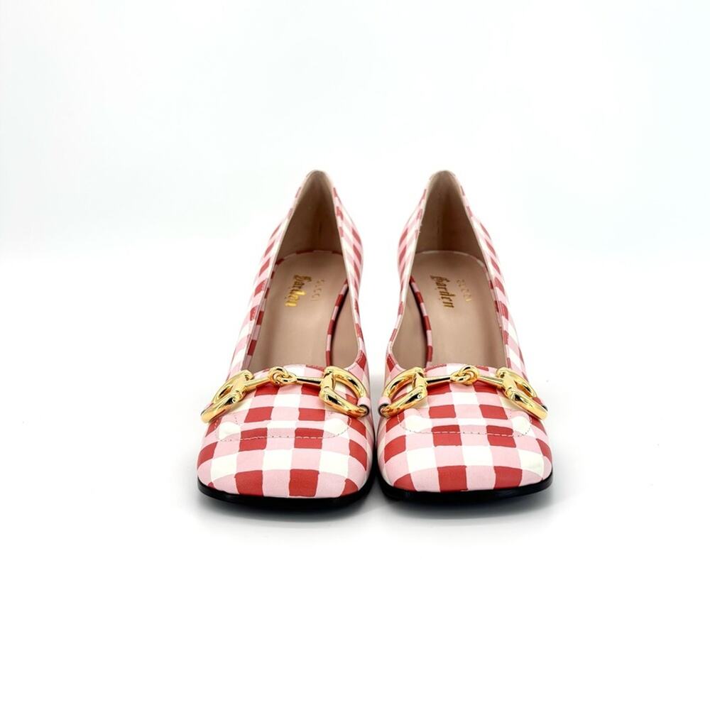 Gucci Baby Horsebit Ken Scott Garden Checkered Platform Heels Pumps 37.5 - Picture 5 of 10